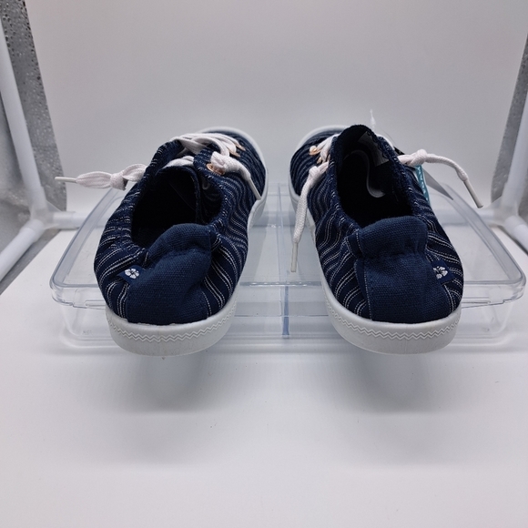 New In Box Womens Tommy Bahama Canvas Slip On Navy And White Size 9 - Picture 3 of 6